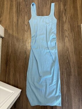 Pretty blue maternity dress